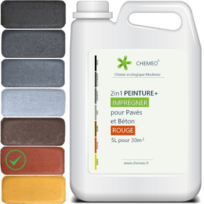 Peinture pour Béton et Pavés, 5 litres pour 30m², 2en1 avec Imprégnation